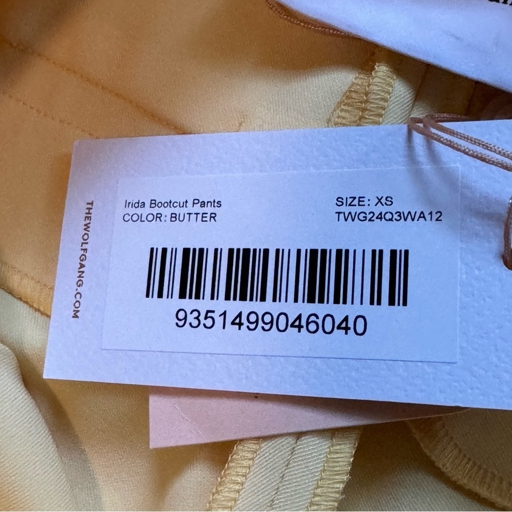 NWT The Wolf Gang Irida Bootcut Pants in Butter Yellow - Size XS - Picture 9 of 9